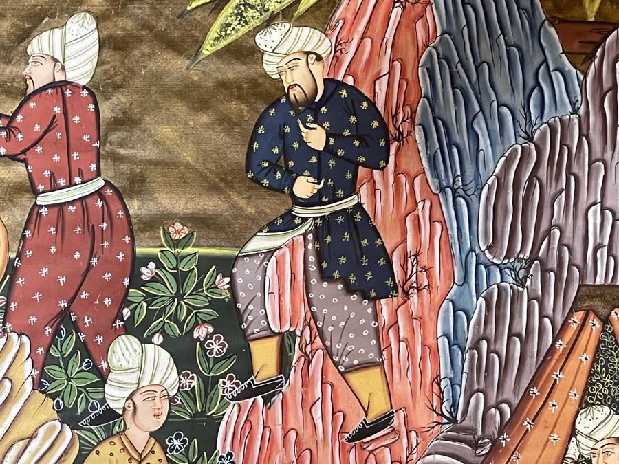 Original Indian Painting On Silk Framed 31 X 44 [Photo 14]