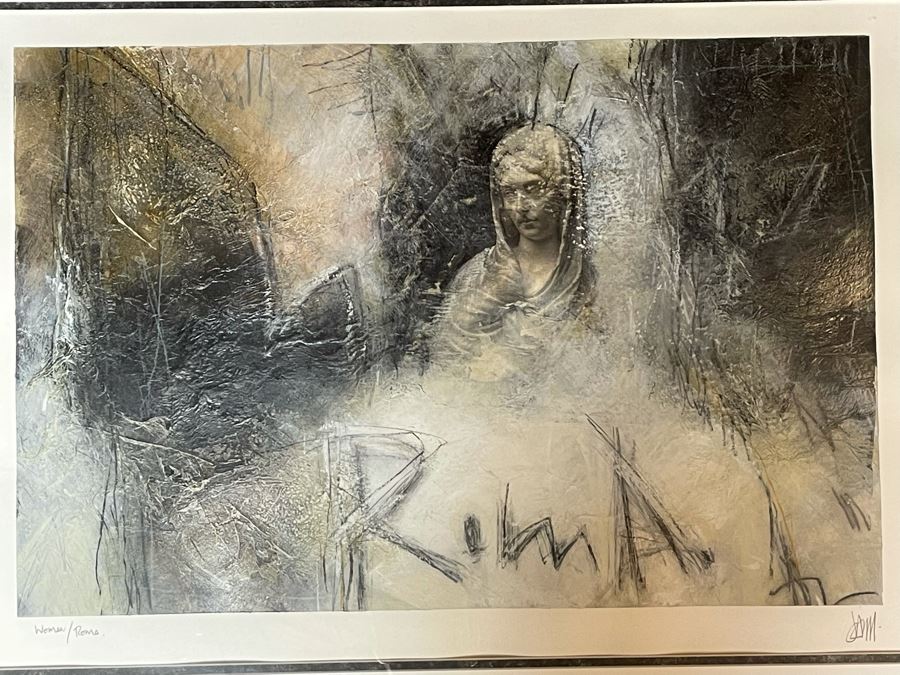 Original Commissioned Artwork By J Hall Titled Woman / Roma 25 X 17 Framed 38 X 30 [Photo 6]