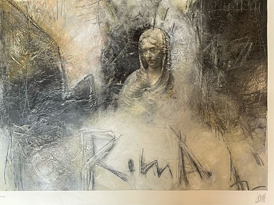 Original Commissioned Artwork By J Hall Titled Woman / Roma 25 X 17 Framed 38 X 30 [Photo 4]