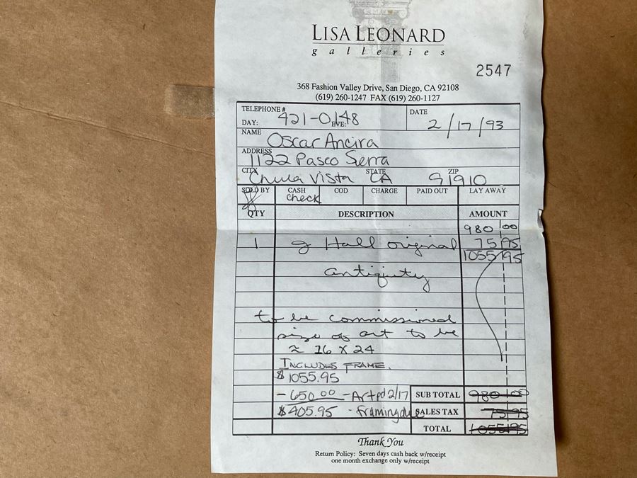 Original Commissioned Artwork By J Hall Titled Woman / Roma 25 X 17 Framed 38 X 30 [Photo 12]