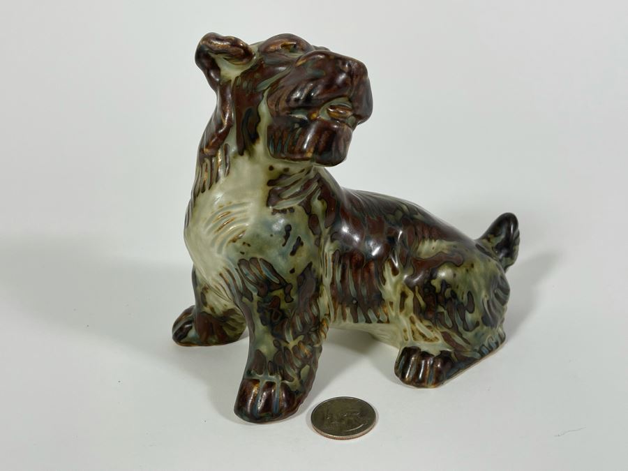 Vintage Knud Kyhn For Royal Copenhagen Terrier Dog Sung Glaze Stoneware Figurine 6W X 5.5H [Photo 4]