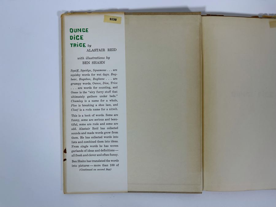 First Edition Hardcover Book 1958 Ounce Dice Trice By Alastair Reid With Drawings By Ben Shahn [Photo 3]