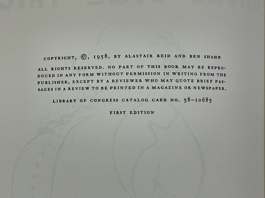 First Edition Hardcover Book 1958 Ounce Dice Trice By Alastair Reid With Drawings By Ben Shahn [Photo 6]