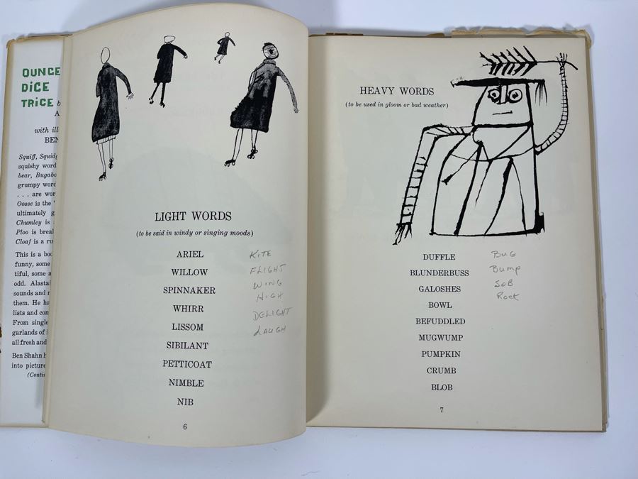 First Edition Hardcover Book 1958 Ounce Dice Trice By Alastair Reid With Drawings By Ben Shahn [Photo 8]
