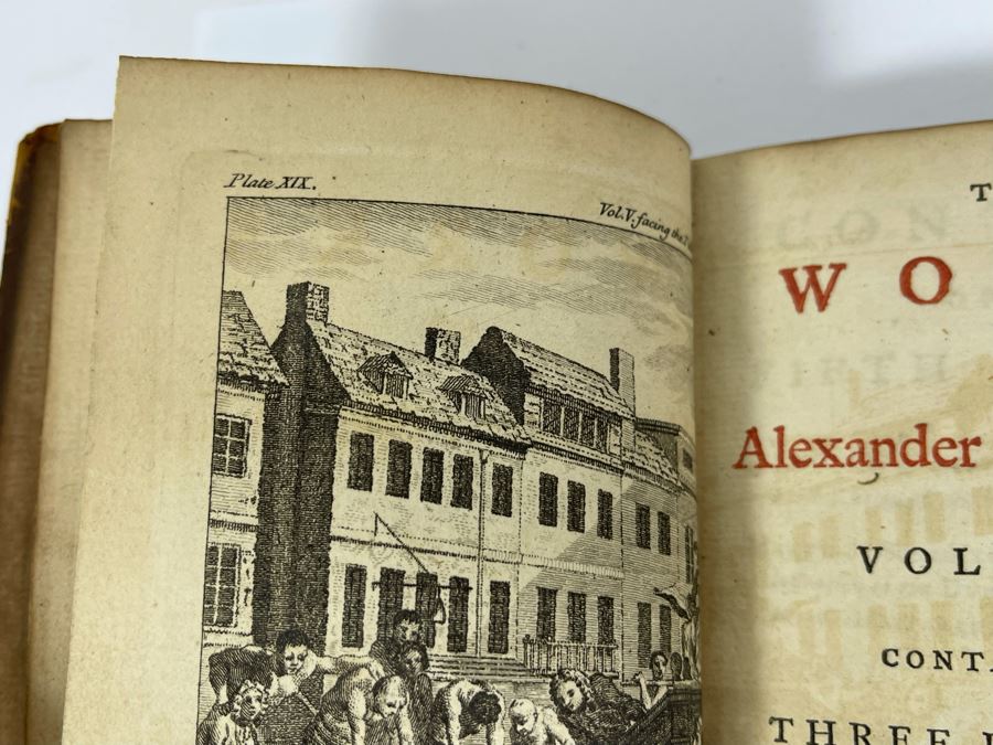 (3) Antique 1757 Books: The Works Of Alexander Pope, Efq. Volumes V, VII, VIII  [Photo 9]