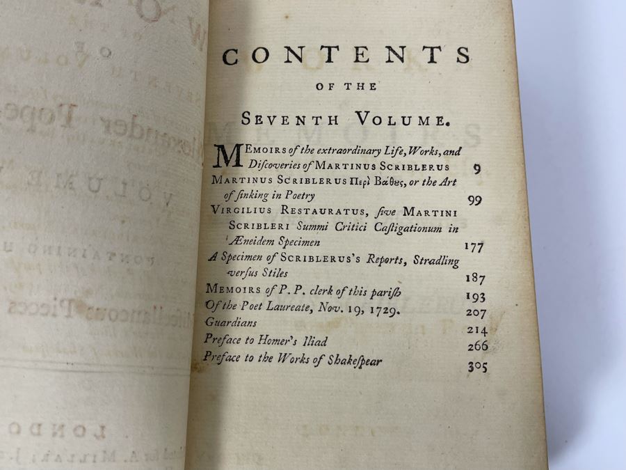 (3) Antique 1757 Books: The Works Of Alexander Pope, Efq. Volumes V, VII, VIII  [Photo 7]