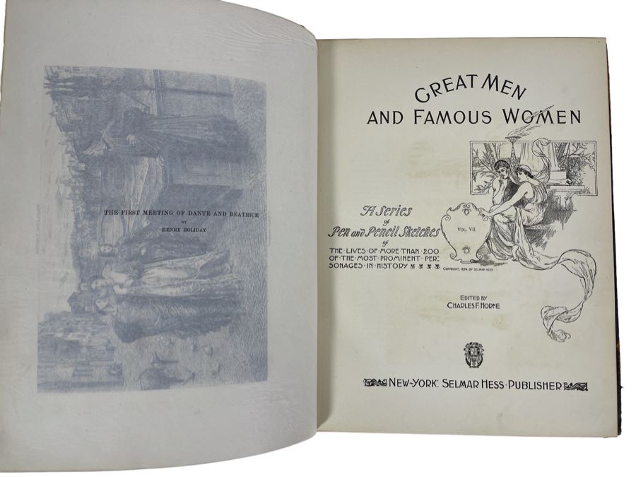 Antique 1894 Book By Selmar Hess Titled Great Men And Famous Women [Photo 2]