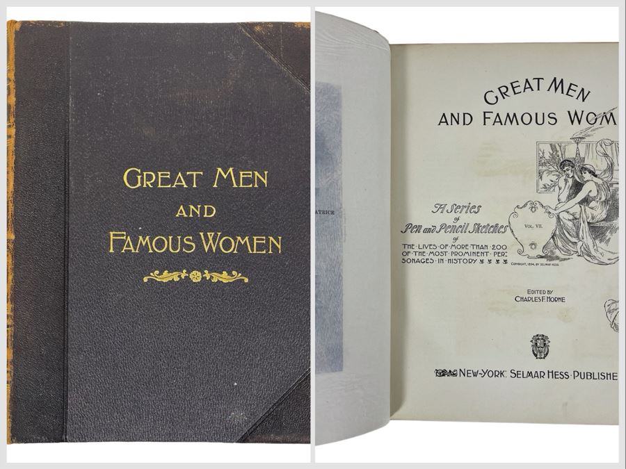 Antique 1894 Book By Selmar Hess Titled Great Men And Famous Women [Photo 1]