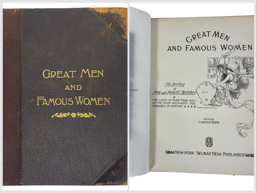 Antique 1894 Book By Selmar Hess Titled Great Men And Famous Women [Photo 2]
