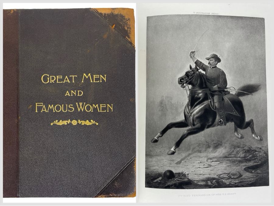 Antique 1894 Book By Selmar Hess Titled Great Men And Famous Women