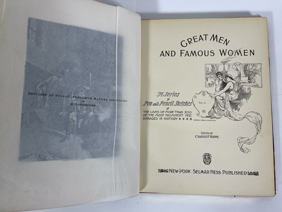 Antique 1894 Book By Selmar Hess Titled Great Men And Famous Women [Photo 6]