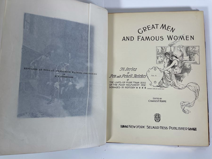Antique 1894 Book By Selmar Hess Titled Great Men And Famous Women [Photo 5]