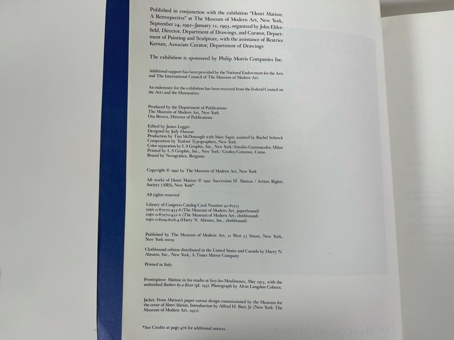 Henri Matisse: A Retrospective Art Book By John Elderfield Published By The Museum Of Modern Art In New York In 1992 [Photo 4]