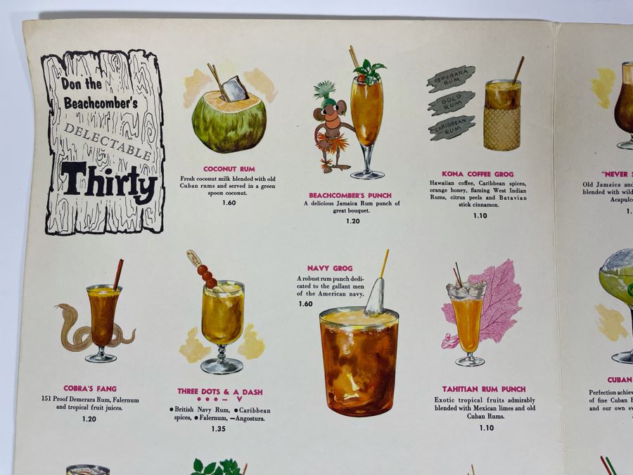 Hawaiian Waikiki Beachcomber's Bar And Mandalay Lounge Drink Menu Don The Beachcomber [Photo 2]