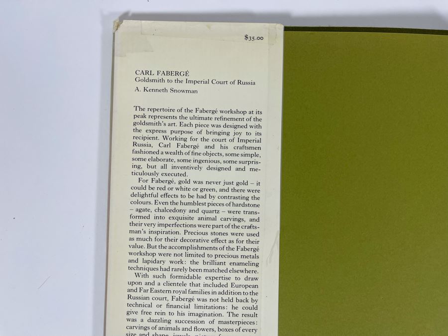 Carl Faberge: Goldsmith To The Imperial Court Of Russia Book By A. Kenneth Snowman [Photo 2]