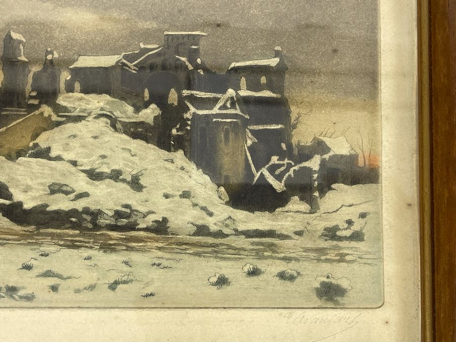 Original Hand Signed Hand Colored Wartime Etching 11 X 9 [Photo 6]