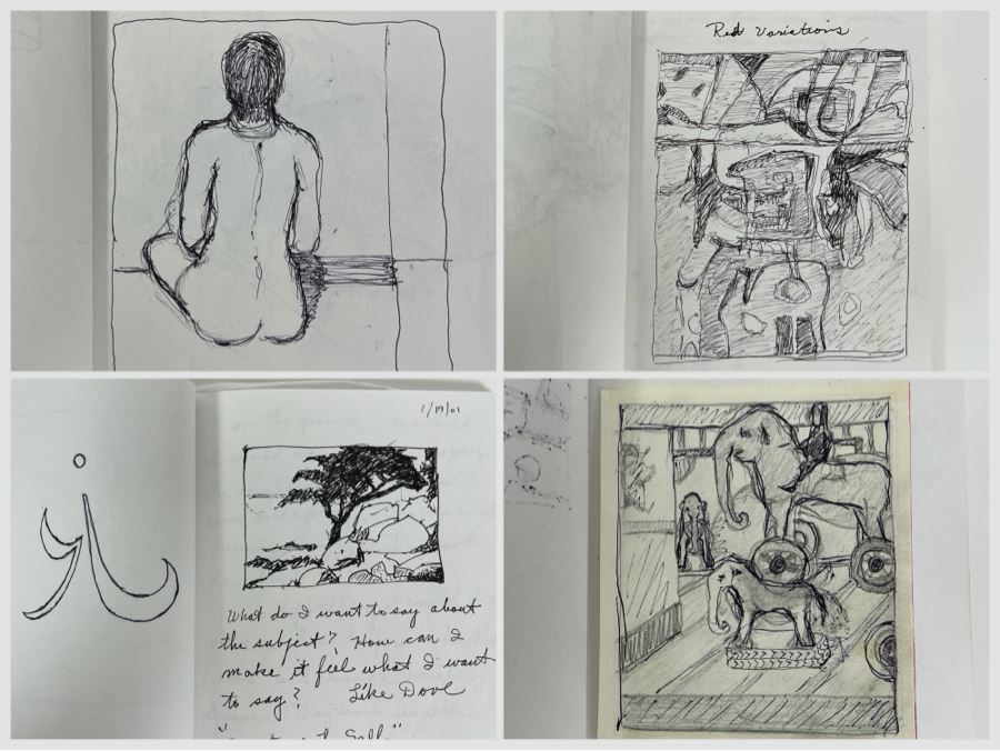 Original Jean L Klafs Sketchbook With Original Drawings And Notes 5.5 X 8.5 - See Photos [Photo 1]