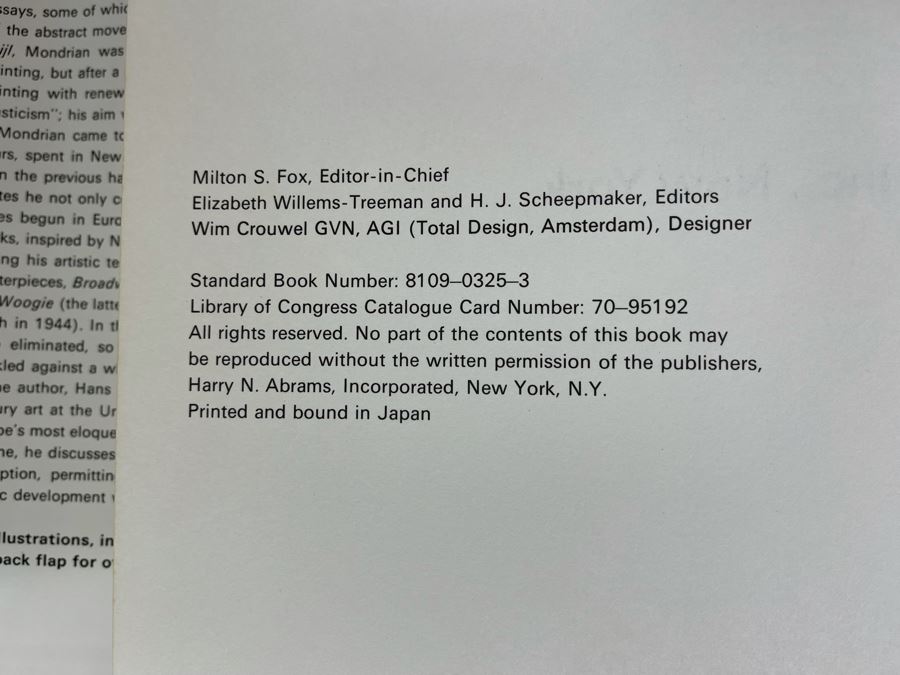 Piet Mondrian Hardcover Coffee Table Art Book By Hans L.C. Jaffe [Photo 5]