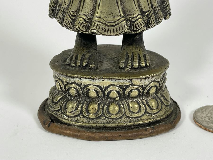 Antique Copper/Silver Buddha Dipankara From Nepal Signed On Base 6.75H [Photo 5]