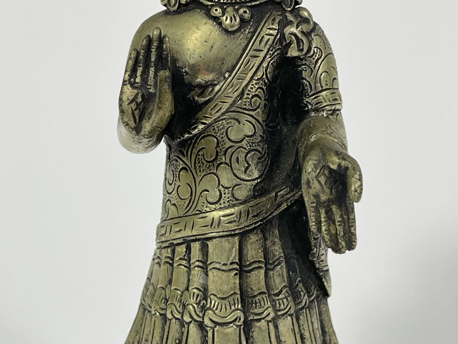Antique Copper/Silver Buddha Dipankara From Nepal Signed On Base 6.75H [Photo 6]