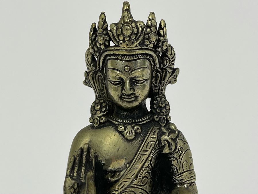 Antique Copper/Silver Buddha Dipankara From Nepal Signed On Base 6.75H [Photo 7]