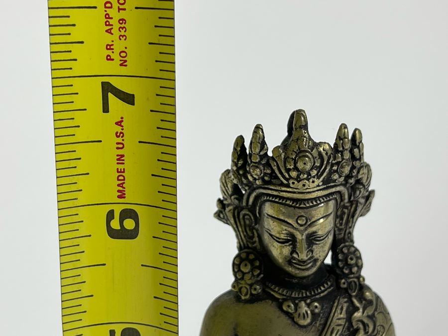 Antique Copper/Silver Buddha Dipankara From Nepal Signed On Base 6.75H [Photo 15]