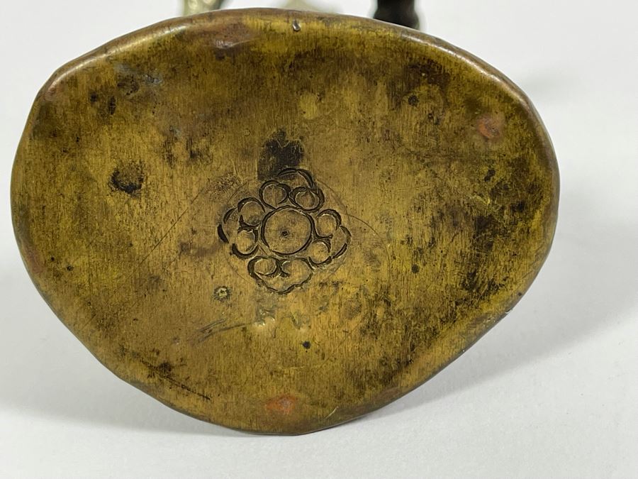 Antique Copper/Silver Buddha Dipankara From Nepal Signed On Base 6.75H [Photo 14]