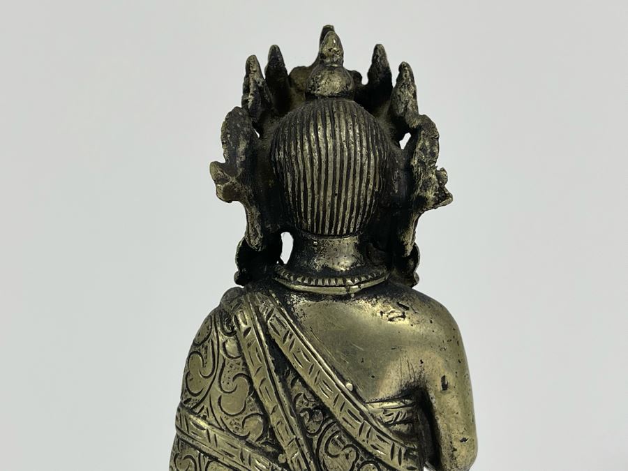 Antique Copper/Silver Buddha Dipankara From Nepal Signed On Base 6.75H [Photo 12]