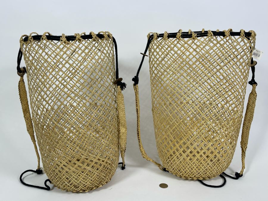 Pair Of Fish Net Woven Backpacks 16.5H Retails $136 [Photo 3]