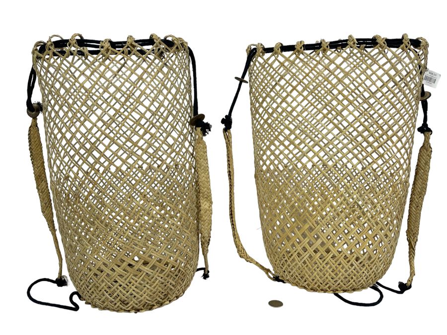 Pair Of Fish Net Woven Backpacks 16.5H Retails $136 [Photo 1]
