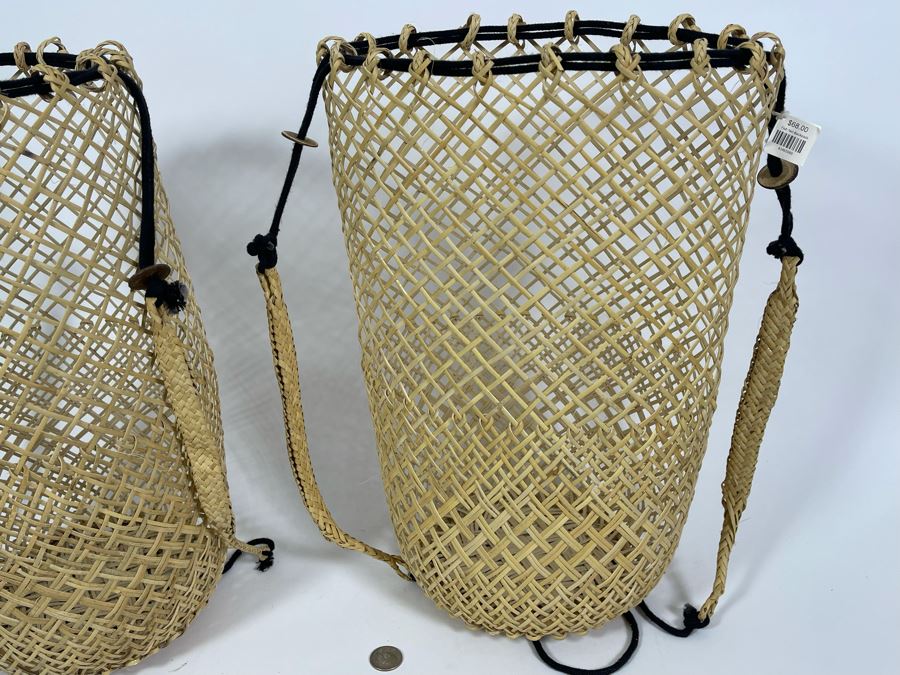 Pair Of Fish Net Woven Backpacks 16.5H Retails $136 [Photo 4]