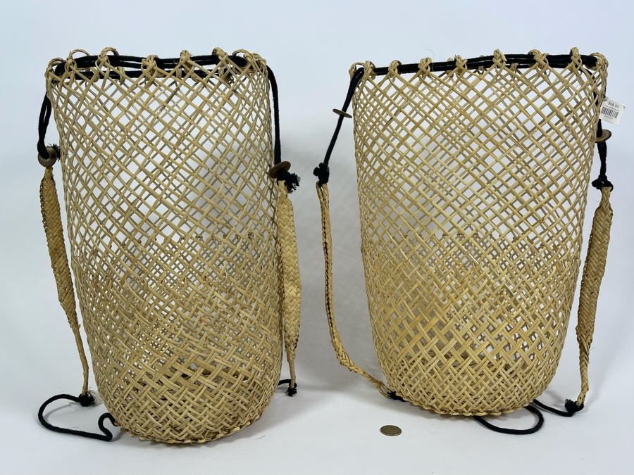 Pair Of Fish Net Woven Backpacks 16.5H Retails $136 [Photo 2]