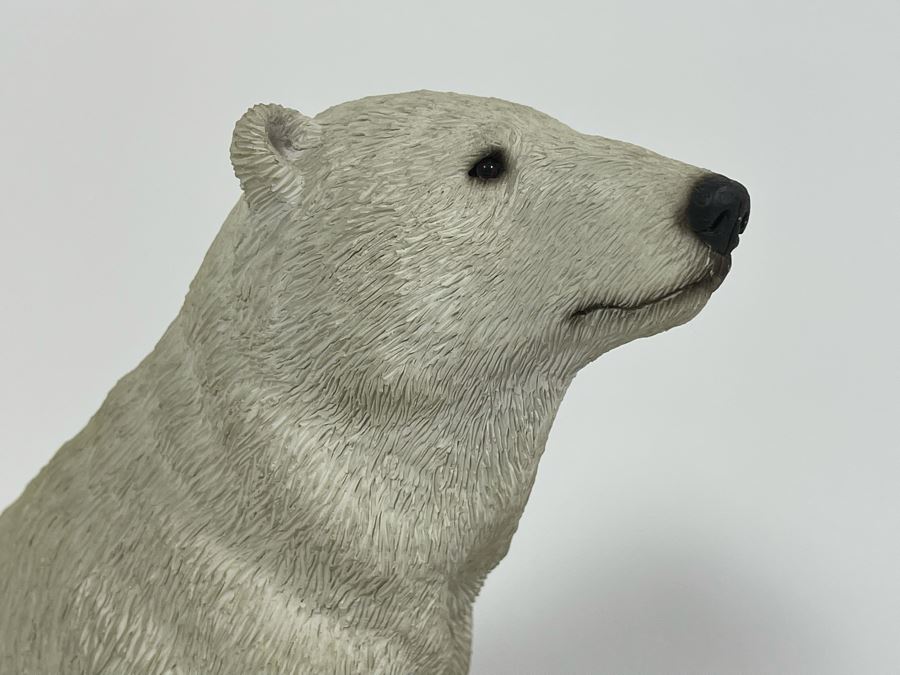 Sandra Brue Sandicast Polar Bears Sculpture With Wooden Base From The San Diego Zoo / Wild Animal Park 1999 7.5H [Photo 7]