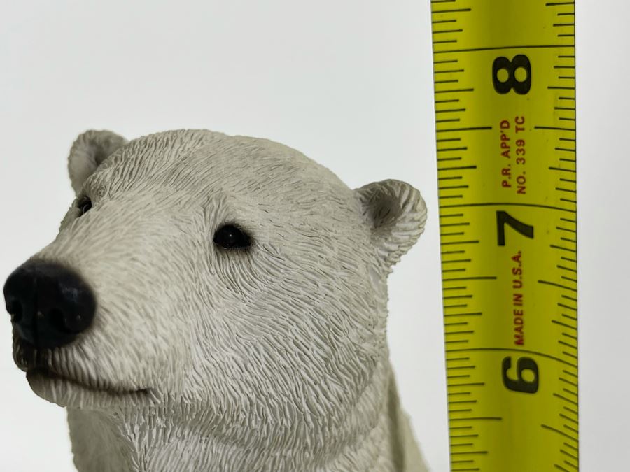 Sandra Brue Sandicast Polar Bears Sculpture With Wooden Base From The San Diego Zoo / Wild Animal Park 1999 7.5H [Photo 11]