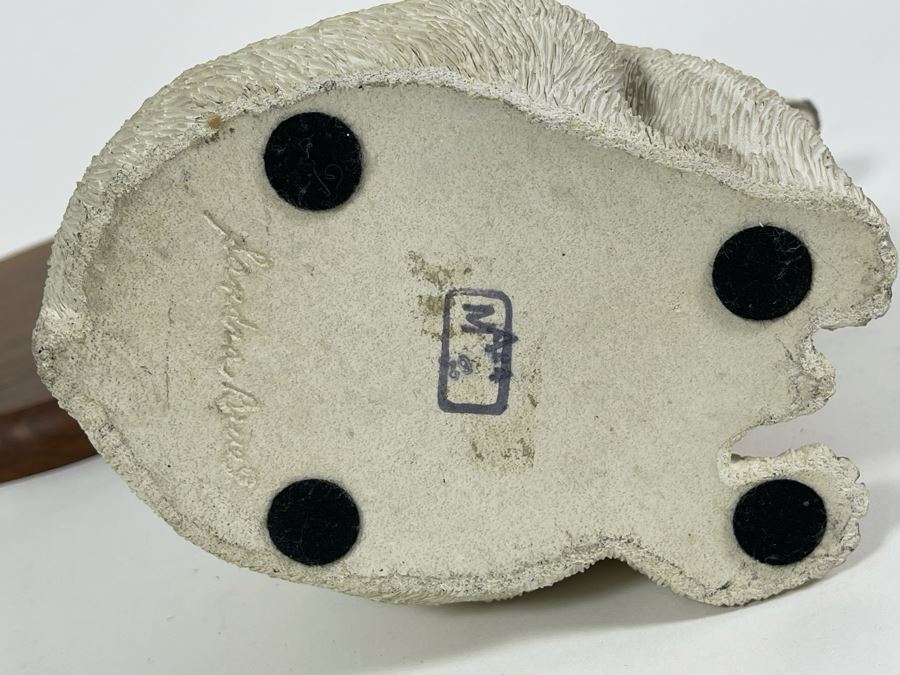 Sandra Brue Sandicast Polar Bears Sculpture With Wooden Base From The San Diego Zoo / Wild Animal Park 1999 7.5H [Photo 8]