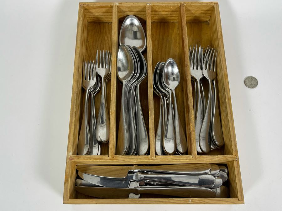 Dansk Modernist Stainless Steel Flatware Set Apx Service For 10 [Photo 3]