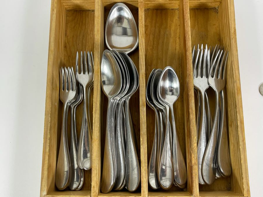 Dansk Modernist Stainless Steel Flatware Set Apx Service For 10 [Photo 4]