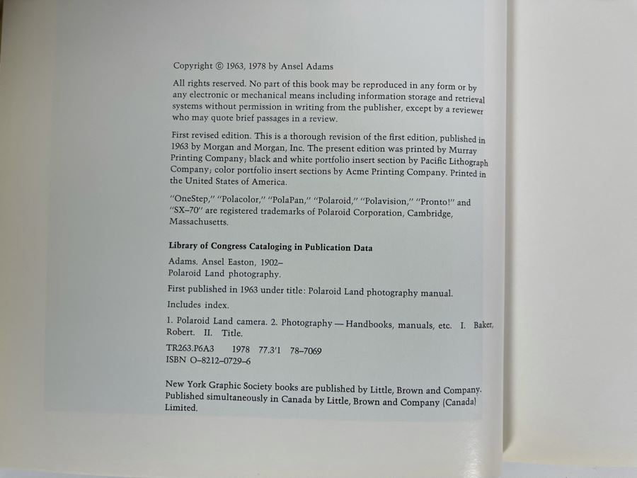Ansel Adams Polaroid Land Photography Book [Photo 5]
