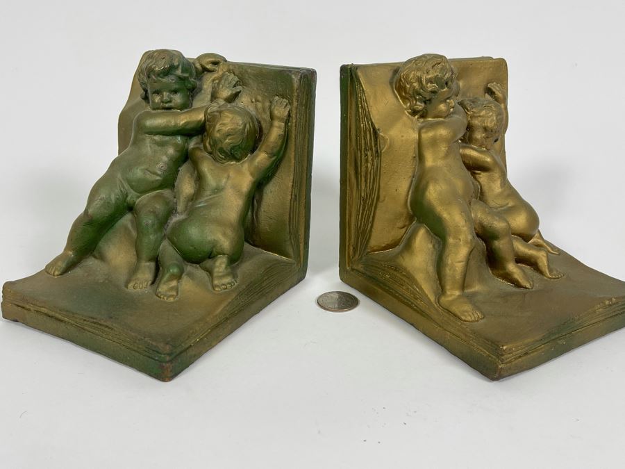Pair Of Vintage Art Bronz Bookends 5W X 5D X 5H [Photo 7]