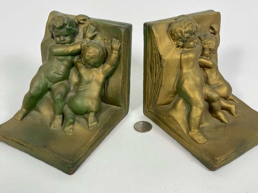 Pair Of Vintage Art Bronz Bookends 5W X 5D X 5H [Photo 8]