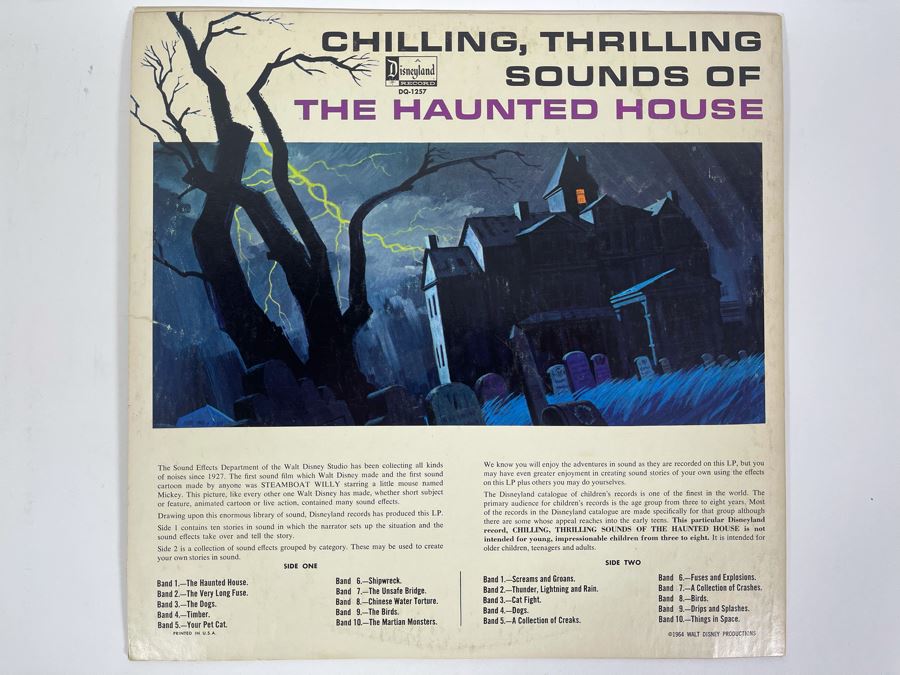 Disneyland Record Chilling, Thrilling Sounds Of The Haunted House Vinyl Record [Photo 2]