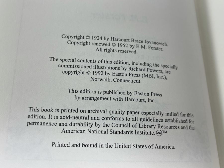 Easton Press Books: A Passage To India By E.M. Forster And Tales Of Mystery & Imagination By Edgar Allan Poe [Photo 4]