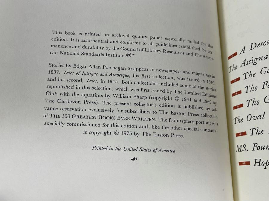 Easton Press Books: A Passage To India By E.M. Forster And Tales Of Mystery & Imagination By Edgar Allan Poe [Photo 6]