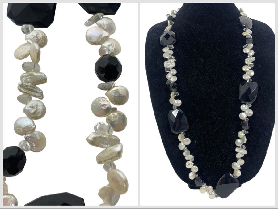 Statement 40' Necklace With Pearls
