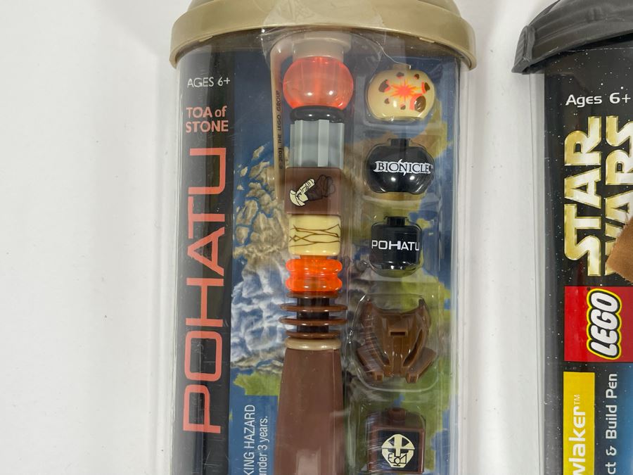 (4) LEGO Star Wars Writing Pens And (1) LEGO Bionicle Toa Of Stone Pohatu Writing Pen [Photo 7]