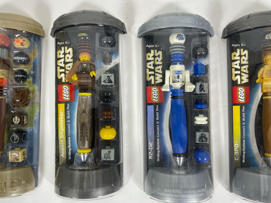(4) LEGO Star Wars Writing Pens And (1) LEGO Bionicle Toa Of Stone Pohatu Writing Pen [Photo 4]