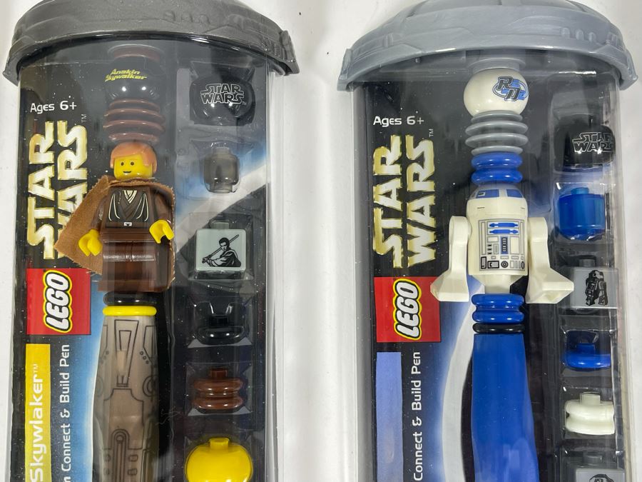 (4) LEGO Star Wars Writing Pens And (1) LEGO Bionicle Toa Of Stone Pohatu Writing Pen [Photo 5]