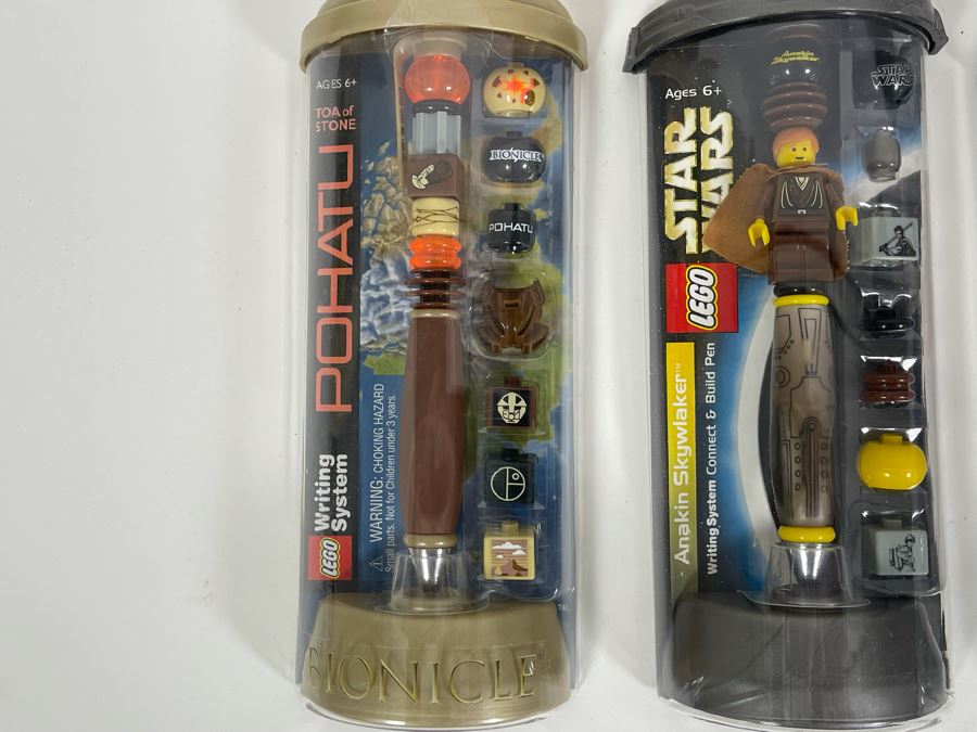(4) LEGO Star Wars Writing Pens And (1) LEGO Bionicle Toa Of Stone Pohatu Writing Pen [Photo 6]