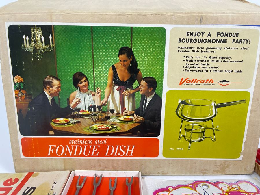 Mid-Century Fondue Set With Various Fondue Forks And Party Forks [Photo 5]