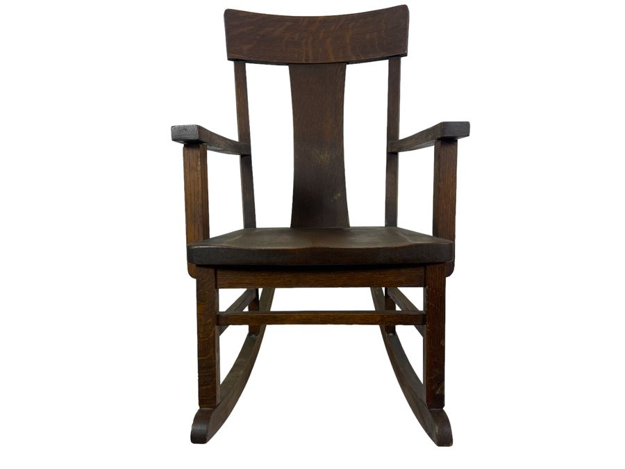 Vintage Childs Oak Rocking Chair 17W X 24D X 27H [Photo 3]
